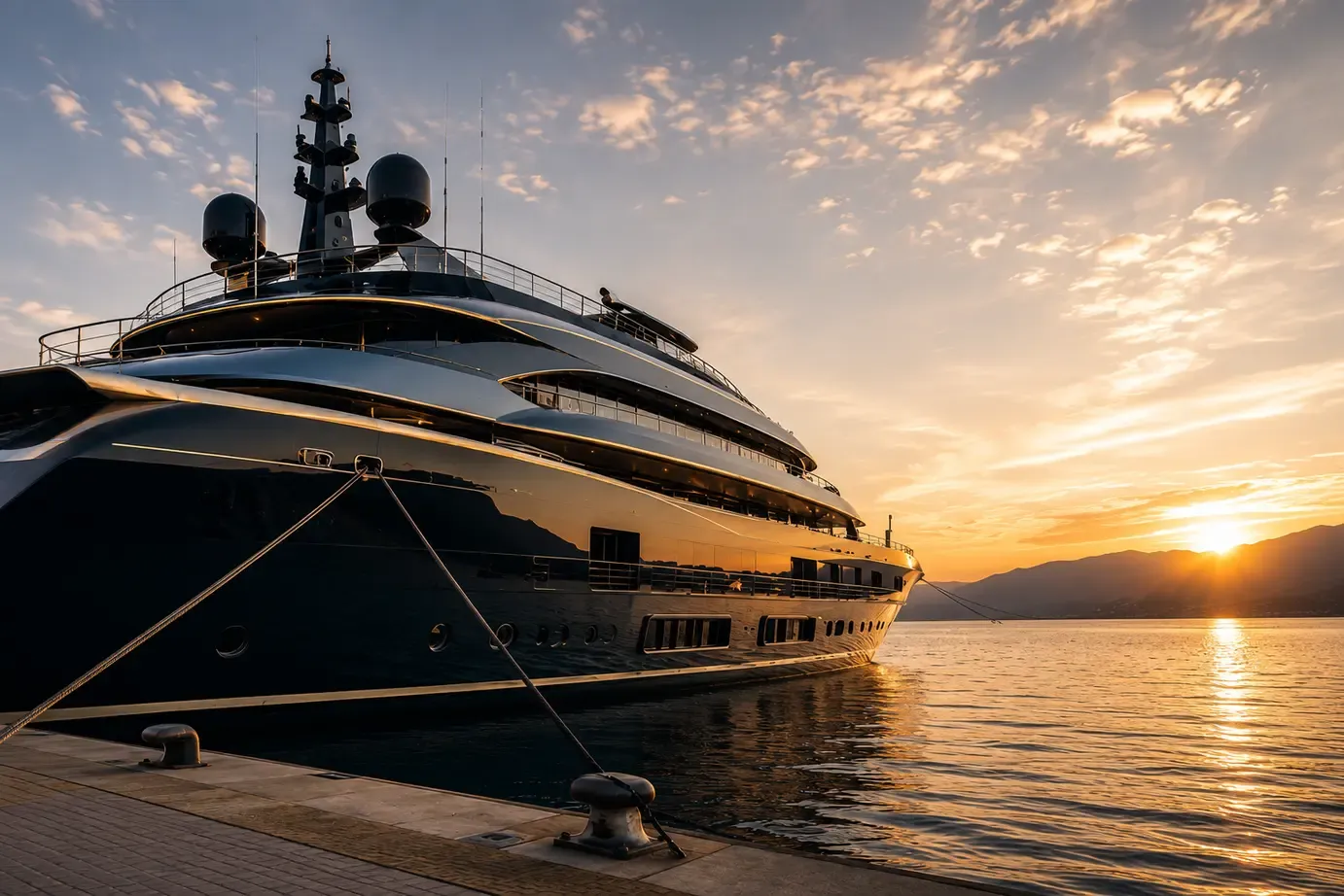 Luxury yachts moored in a Croatian marina under clear coastal light.
